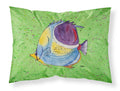 Tropical Fish on Green Standard Pillowcase Lightweight Super Soft Easy Care Decorative Artwork Pillowcase, Standard