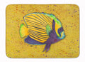 Tropical Fish on Mustard Memory Foam Kitchen Mat Machine Washable Anti-Fatigue Cushion Comfort Bath or Kitchen Rug