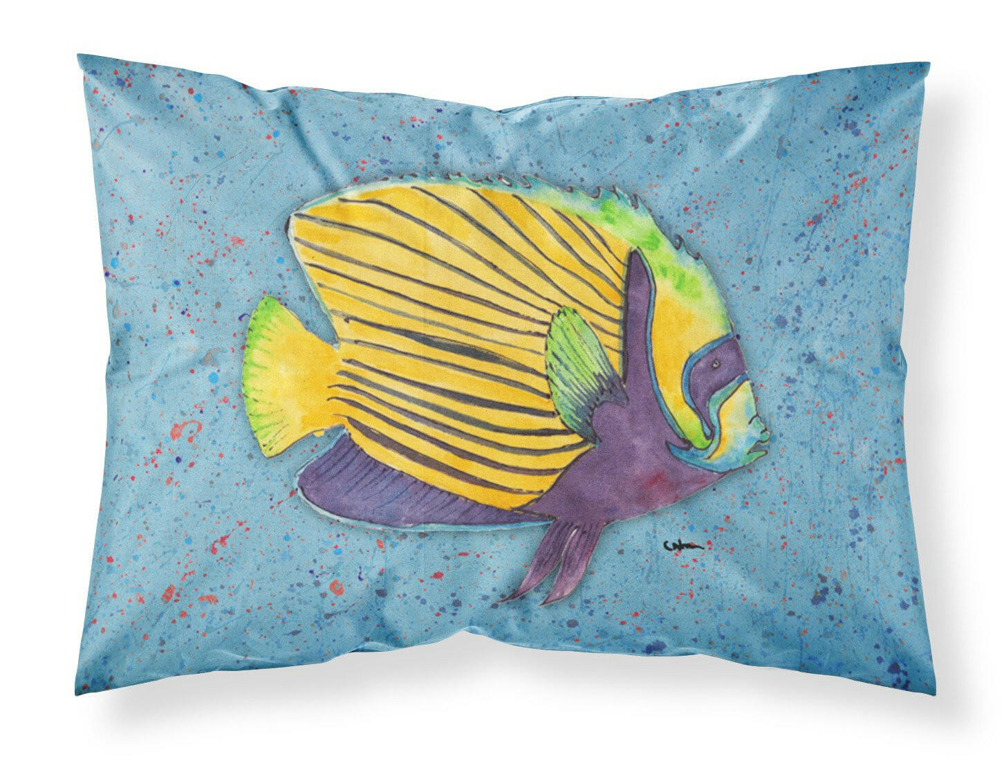 Tropical Fish on Blue Standard Pillowcase Lightweight Super Soft Easy Care Decorative Artwork Pillowcase, Standard