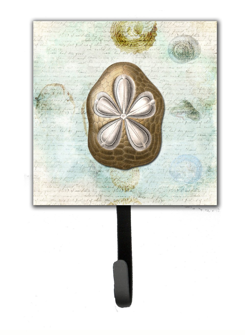 Beach Gold Sand Dollar #3 Leash or Key Holder Wall Hooks, Key Hooks Holder, Coat Rack Wall Mount, Coat Hooks, Hooks for Hanging Keys, Towels, Aprons, Leashes