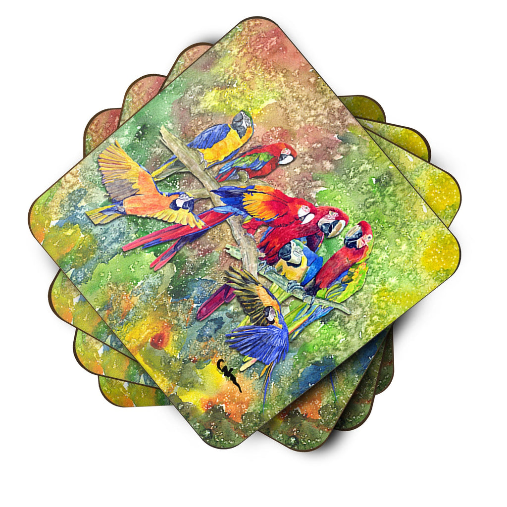 Parrots Galore Foam Coasters Set of 4 Cup Coasters for Indoor Outdoor, Tabletop Protection, Anti Slip, Mouse pad Material