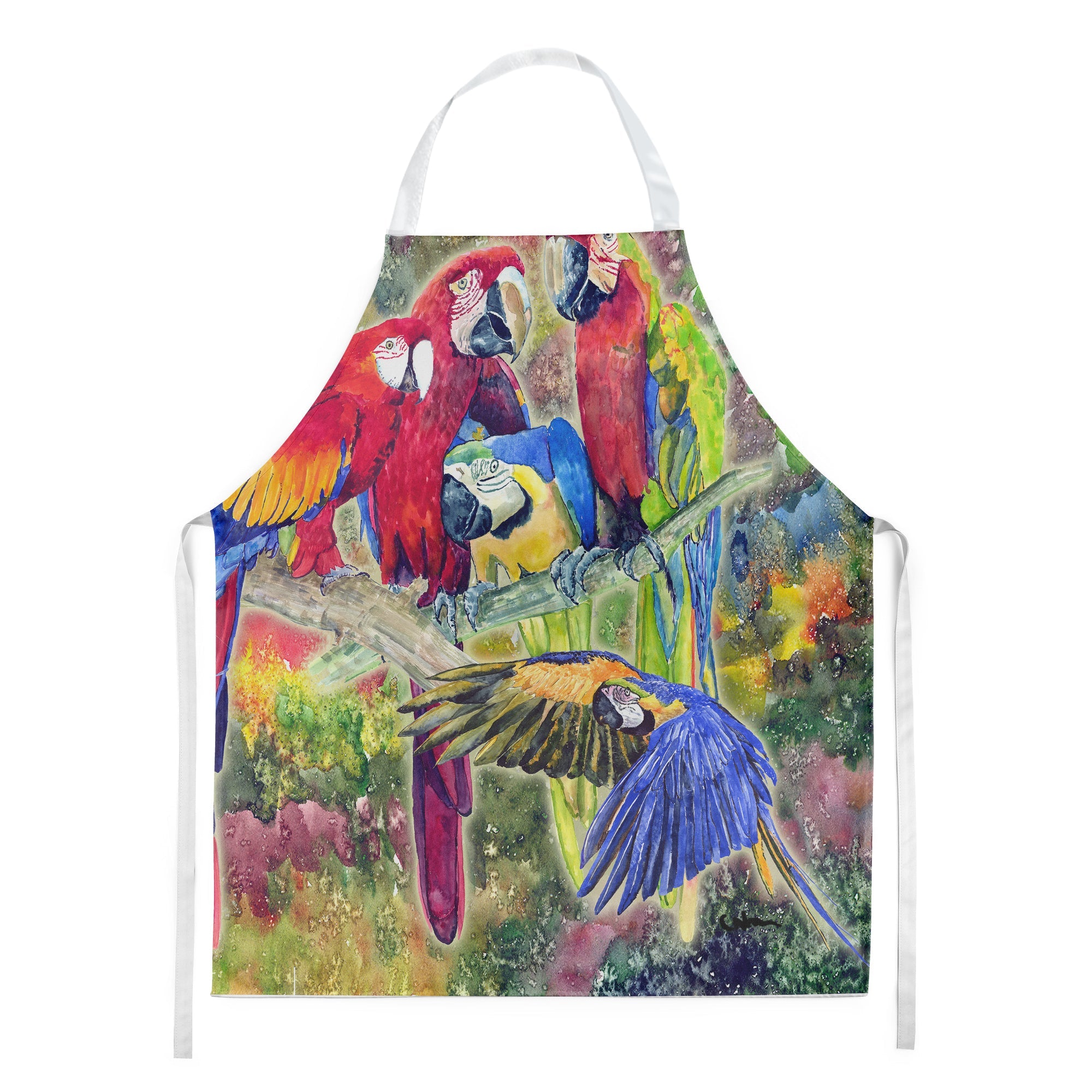 Parrot Apron Cooking Kitchen Server Baking Crafts Gardening for Adult Women Men, Unisex, Large, Multicolor