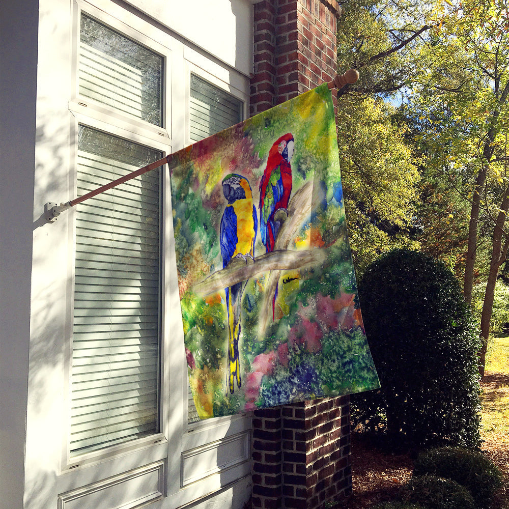 Parrot House Flag 28x40 Porch Sleeve Pole Decorative Outside Yard Banner Artwork Wall Hanging, Polyester