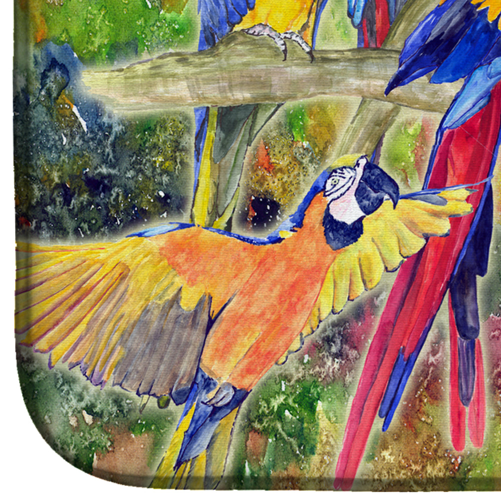 Parrot Dish Drying Mat Absorbent Dish Drying Mat Pad for Kitchen Counter Dish Drainer Mat for Countertop, 14 x 21", Multicolor