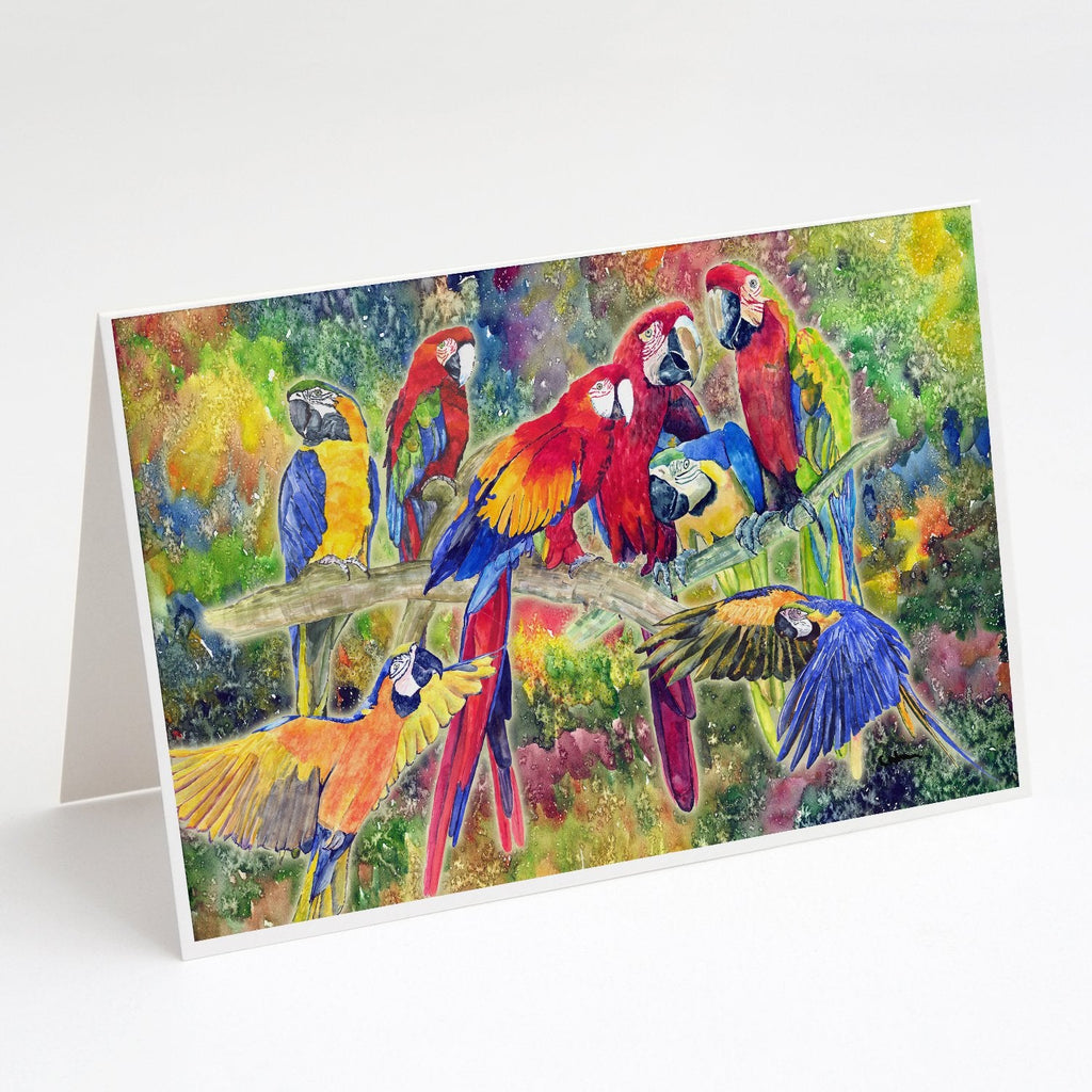 Parrot Greeting Cards Pack of 8 Blank Cards with Envelopes Whimsical A7 Size 5x7