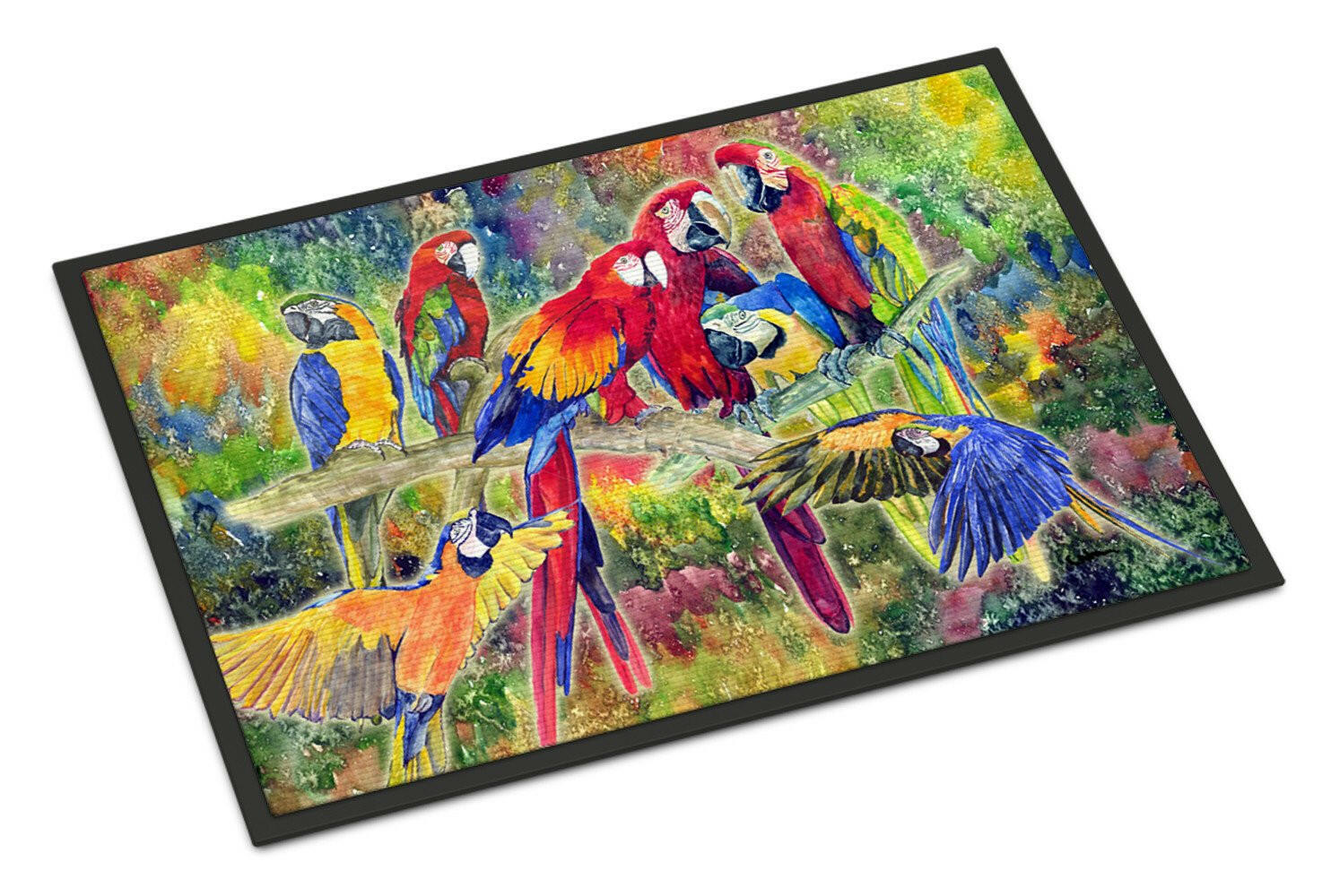 Parrot Doormat Indoor Outdoor 18H X 27W Front Door Mat Rugs for Entryway, Non Slip Washable