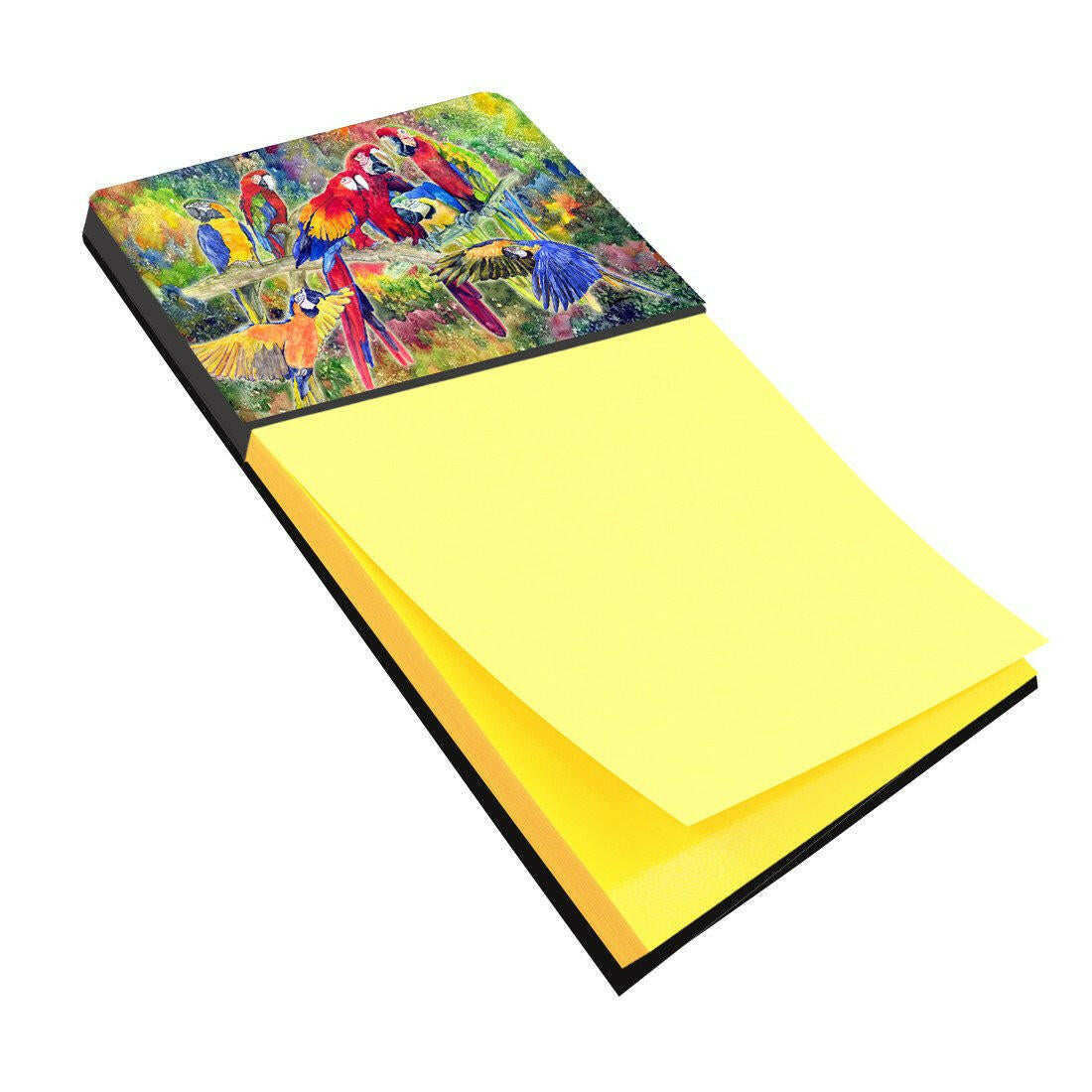 Parrot Watercolor Sticky Note Holder Refillable Dispenser Desk Accessory 3x3 Pad Gift