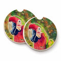 Parrot  Parrot Head Set of 2 Cup Holder Car Coasters Absorbent Round Sandstone Coasters Gifts for Men or Women, 2.5, Multicolor