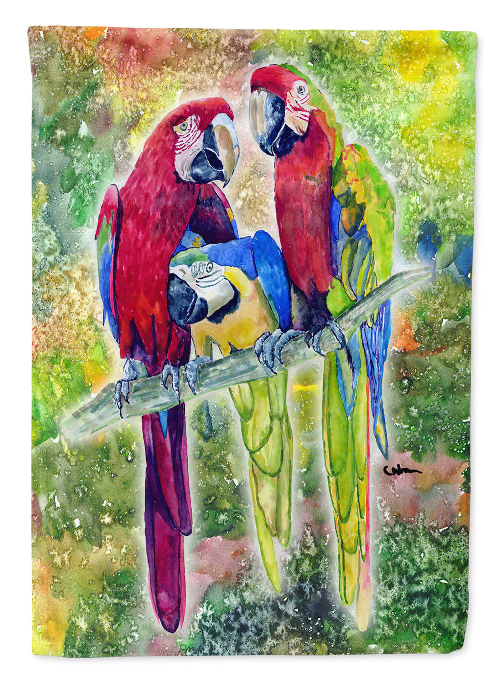 Parrot  Parrot Head House Flag 28x40 Porch Sleeve Pole Decorative Outside Yard Banner Artwork Wall Hanging, Polyester
