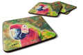 Parrot  Parrot Head Foam Coasters Set of 4 Cup Coasters for Indoor Outdoor, Tabletop Protection, Anti Slip, Mouse pad Material