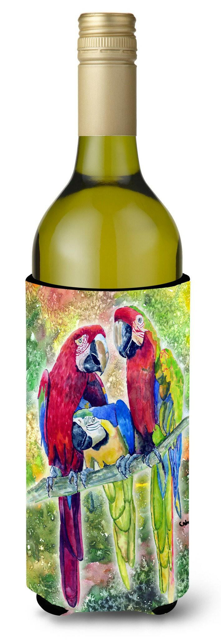 Parrot  Parrot Head Wine Bottle Hugger Gift Sleeve for Standard 750 ml Bottles, Insulated Reusable Also Fits Mini Shot & Pint Bottles