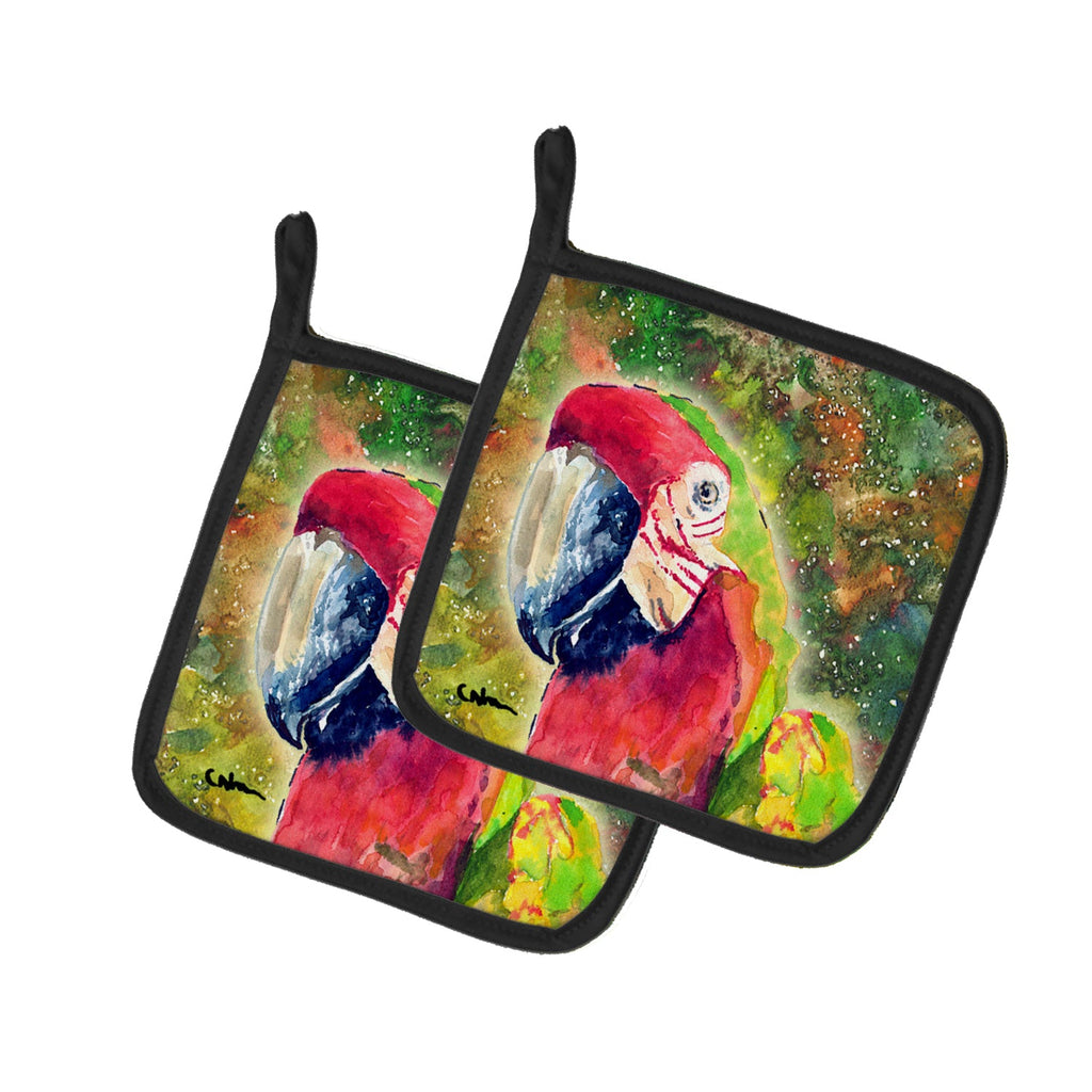 Parrot  Parrot Head Pot Holder Set of 2 Heat Resistant Quilted Hot Pads 7.5 x 7.5 Inch, Insulated Kitchen Trivets for Cooking & Baking