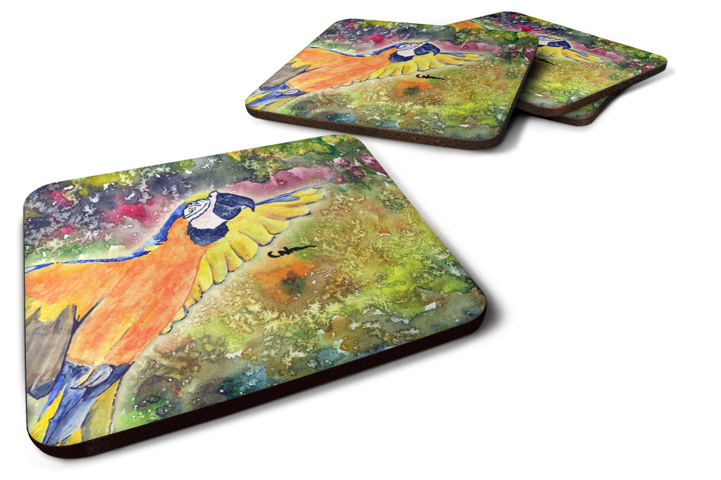 Parrot  Parrot Head Foam Coasters Set of 4 Cup Coasters for Indoor Outdoor, Tabletop Protection, Anti Slip, Mouse pad Material