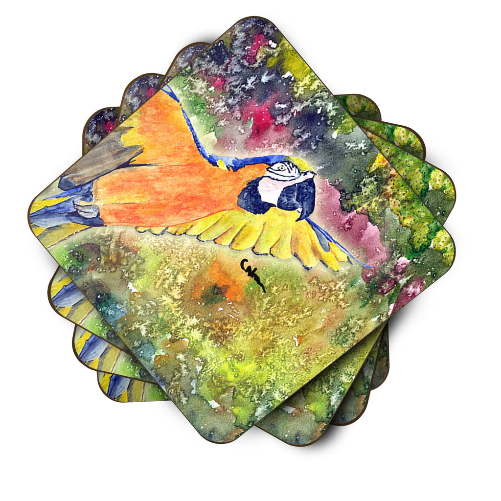 Parrot  Parrot Head Foam Coasters Set of 4 Cup Coasters for Indoor Outdoor, Tabletop Protection, Anti Slip, Mouse pad Material