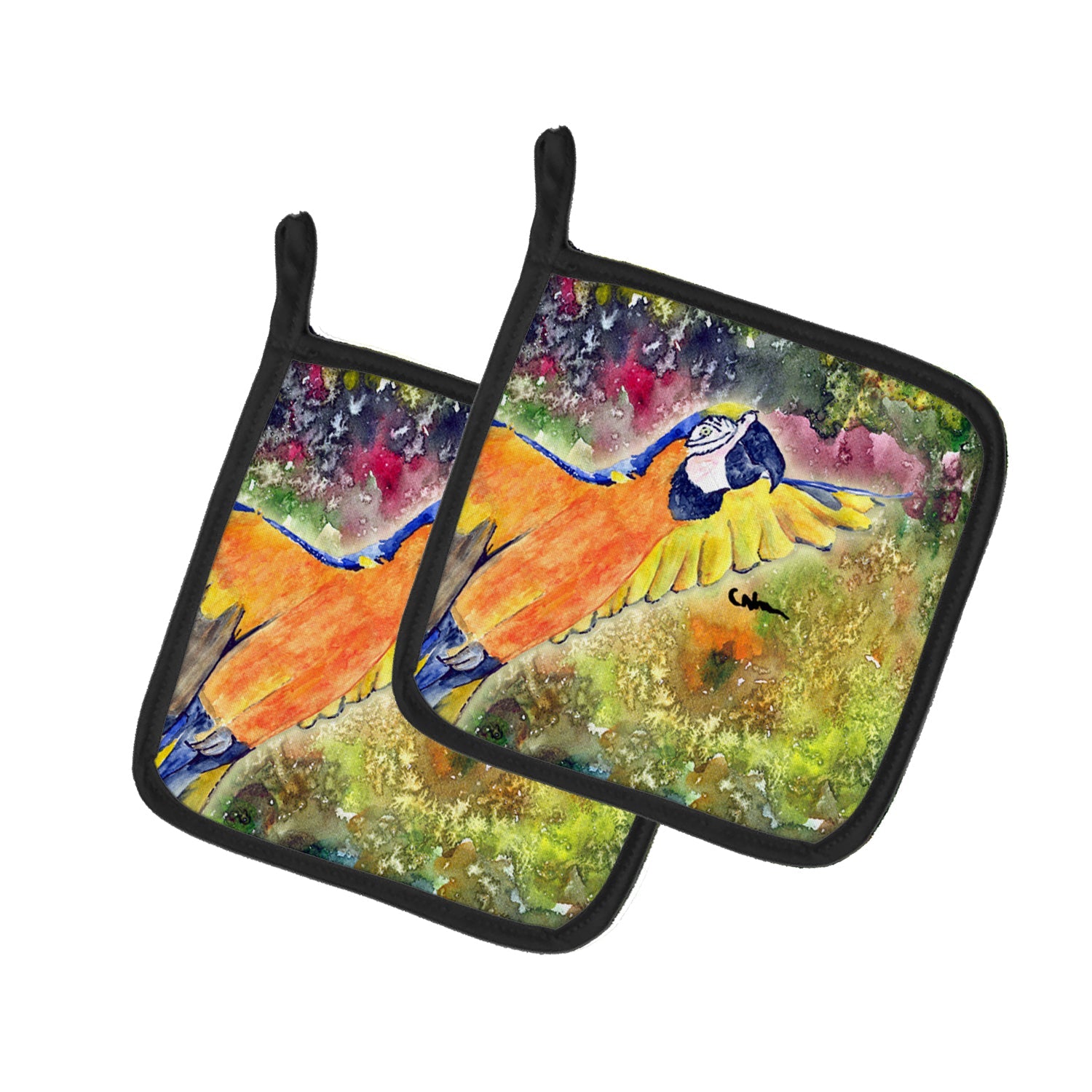 Parrot  Parrot Head Pot Holder Set of 2 Heat Resistant Quilted Hot Pads 7.5 x 7.5 Inch, Insulated Kitchen Trivets for Cooking & Baking