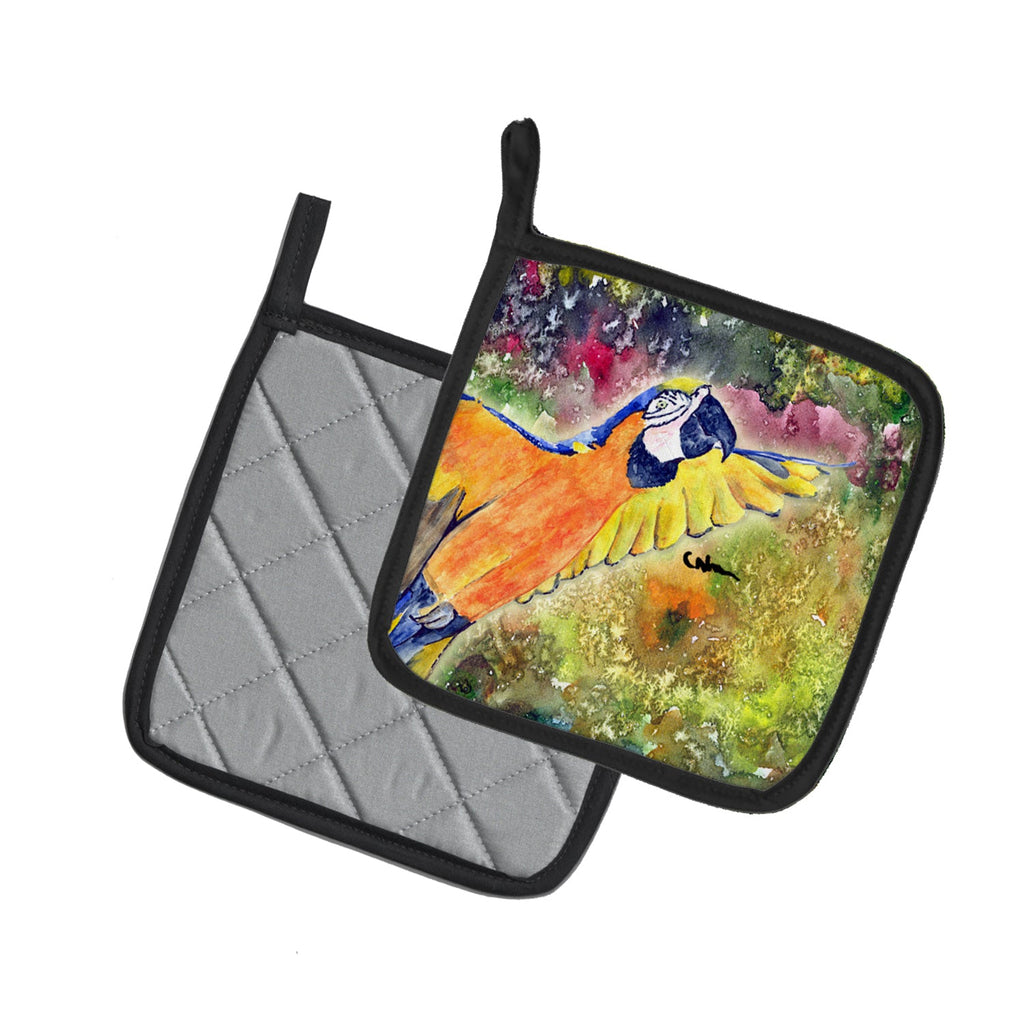 Parrot  Parrot Head Pot Holder Set of 2 Heat Resistant Quilted Hot Pads 7.5 x 7.5 Inch, Insulated Kitchen Trivets for Cooking & Baking