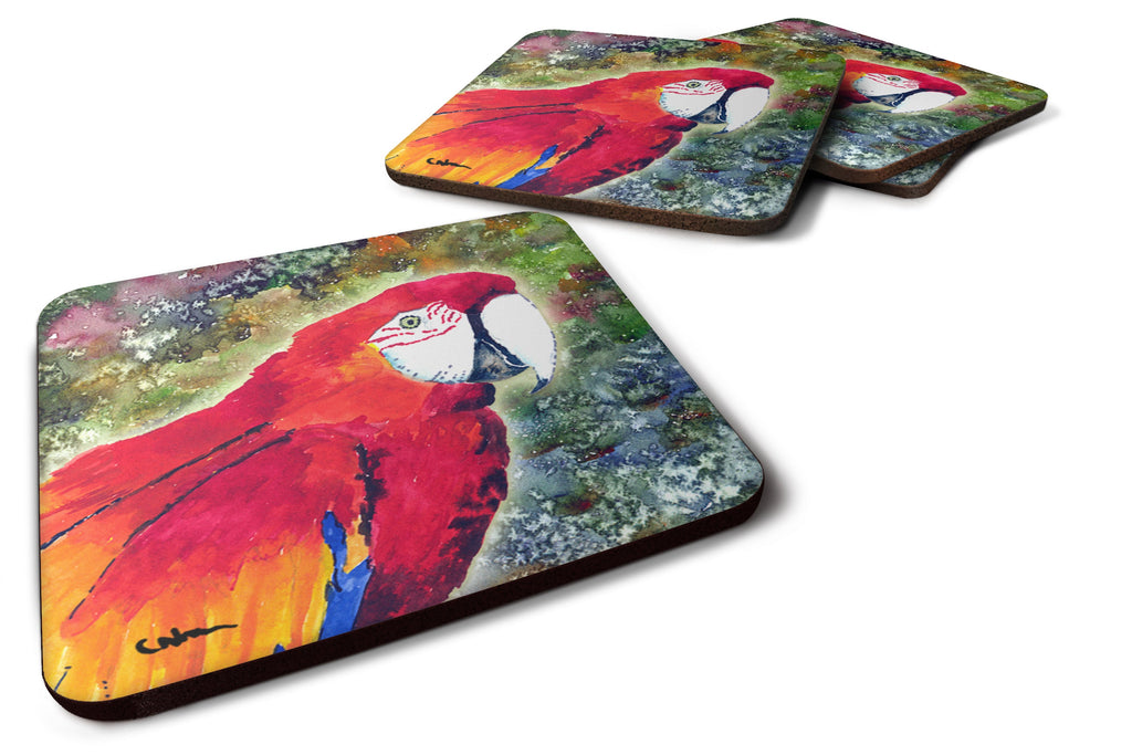 Parrot  Parrot Head Foam Coasters Set of 4 Cup Coasters for Indoor Outdoor, Tabletop Protection, Anti Slip, Mouse pad Material