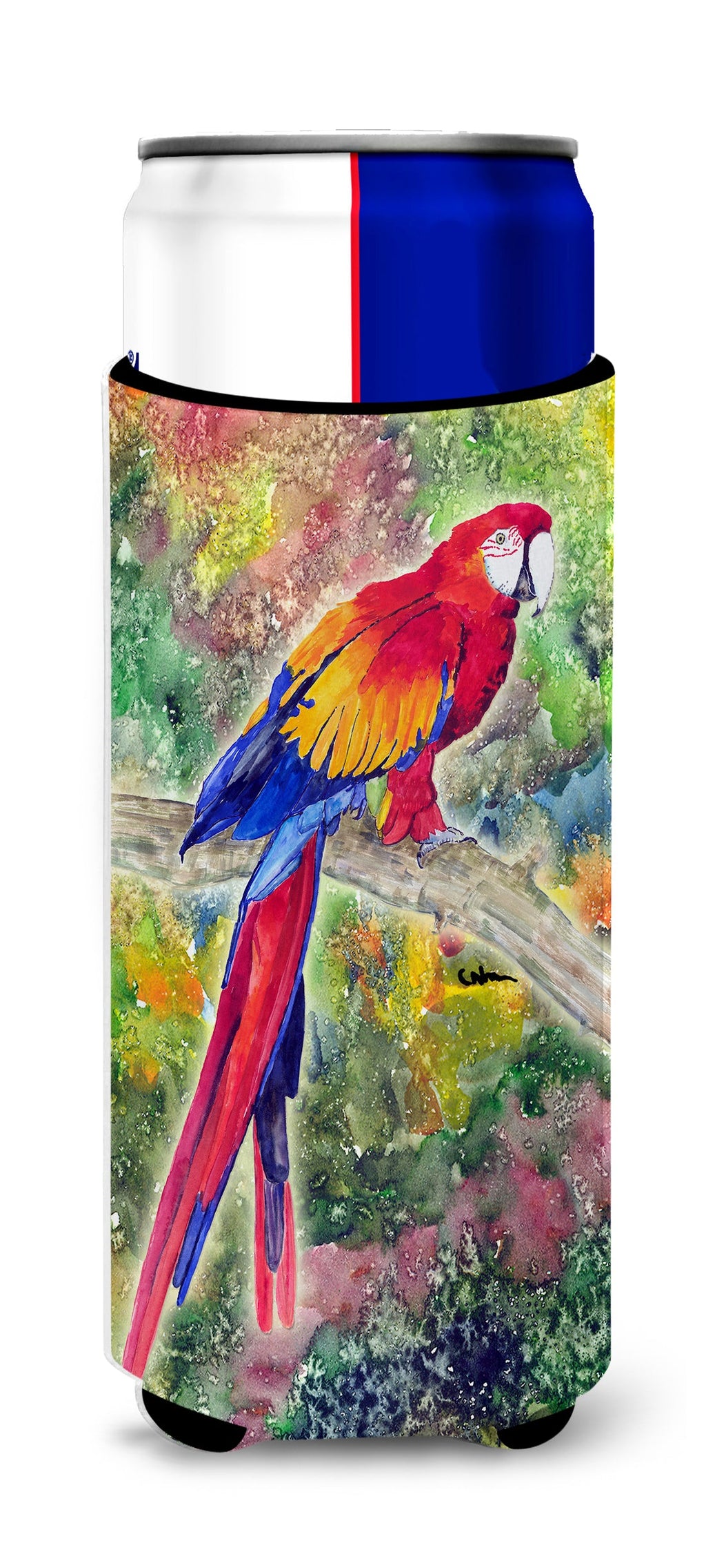 Parrot  Parrot Head Slim Can Hugger , Insulated Foam Hugger for 12 oz Slim Cans, Beer Bottles & Water Bottles, Printed in USA