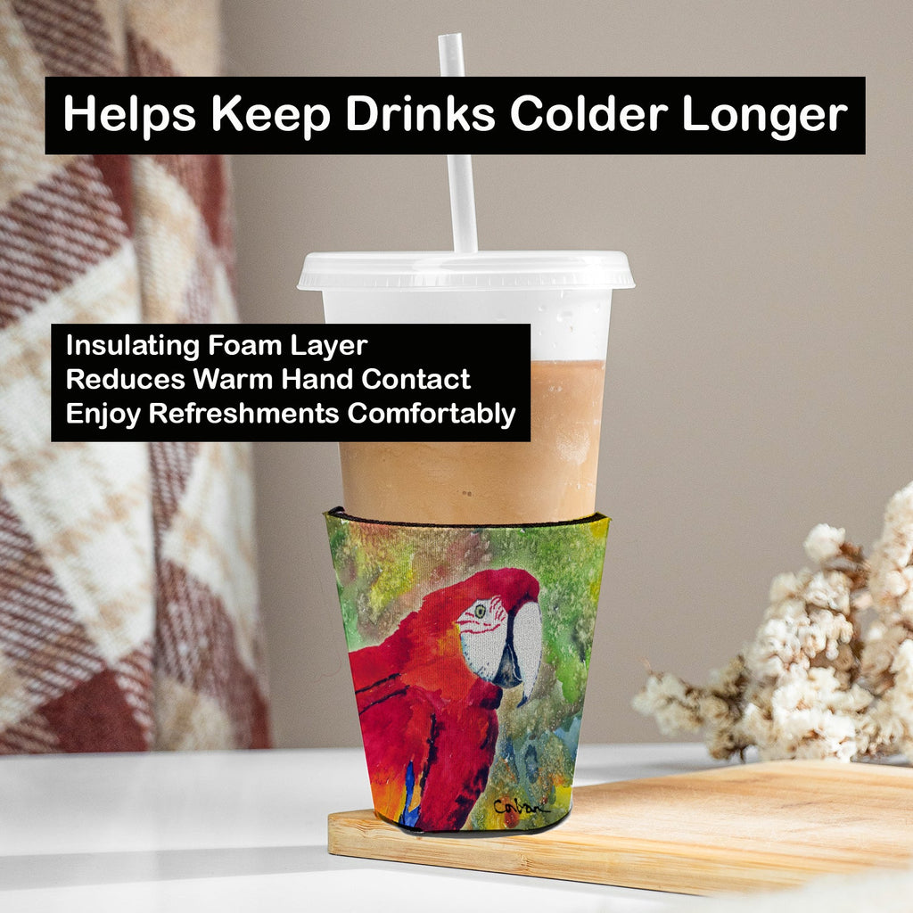 Parrot  Parrot Head Red Cup Hugger Sleeve for 16–22 oz Party Cups, Insulated Foam Drink Holder for Iced Coffee, Tailgate & BBQ Reusable