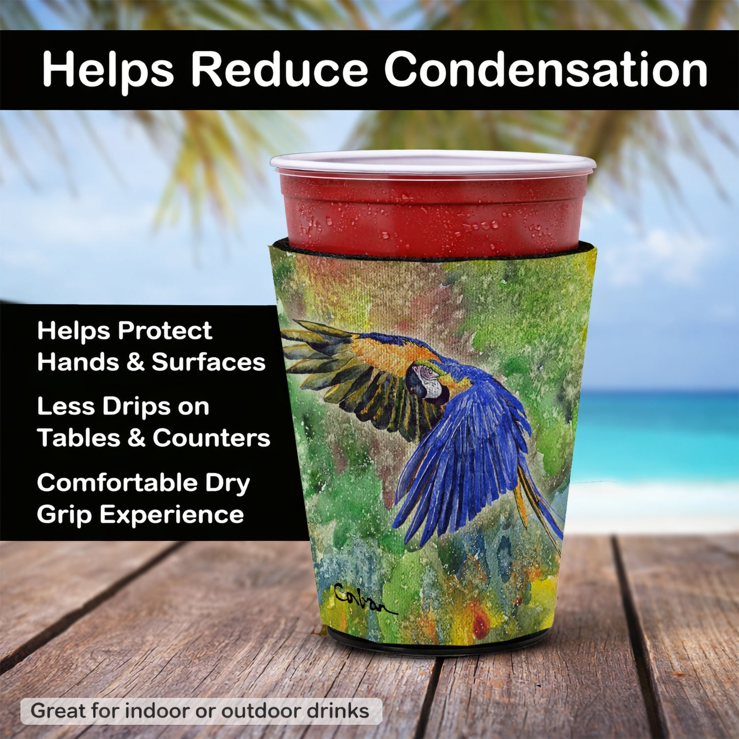 Red Cup Hugger Sleeve for 16–22 oz Party Cups, Insulated Foam Drink Holder for Iced Coffee, Tailgate & BBQ Reusable
