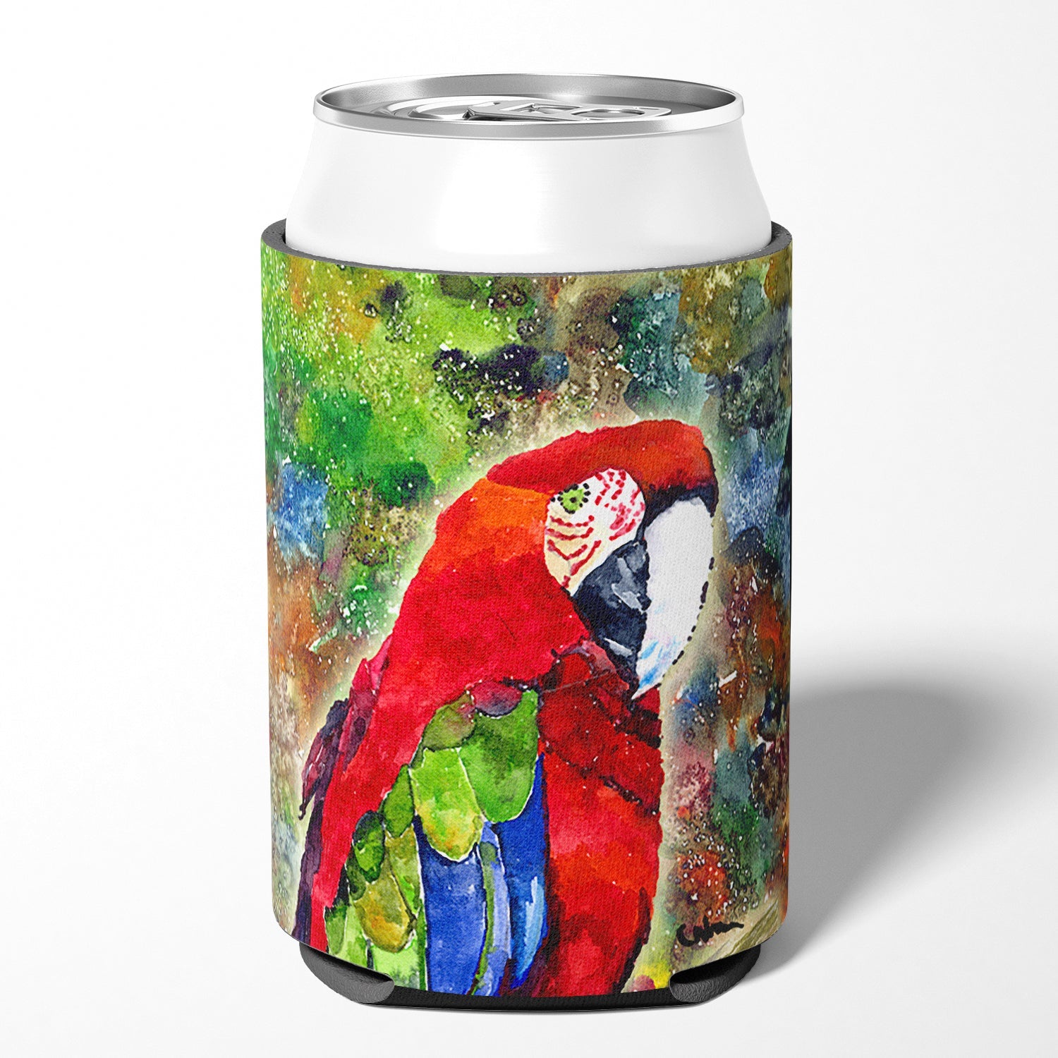Parrot Can or Bottle Hugger Cooler Sleeve for Standard 12 oz Cans, Insulated Foam Beer & Soda Can Hugger Reusable