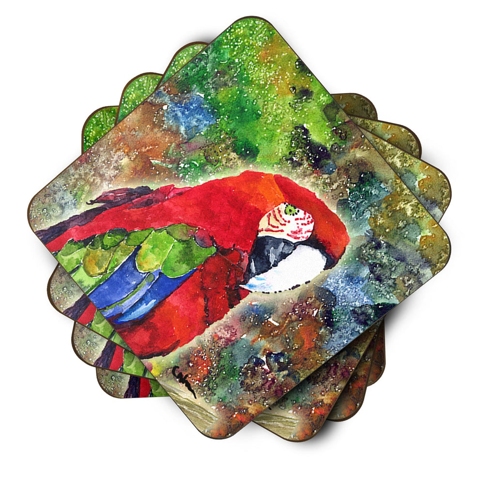 Parrot Foam Coasters Set of 4 Cup Coasters for Indoor Outdoor, Tabletop Protection, Anti Slip, Mouse pad Material