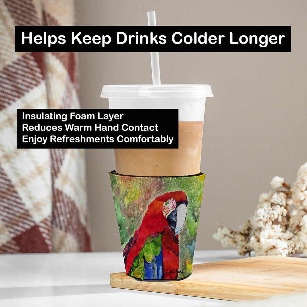 Parrot Red Cup Hugger Sleeve for 16–22 oz Party Cups, Insulated Foam Drink Holder for Iced Coffee, Tailgate & BBQ Reusable