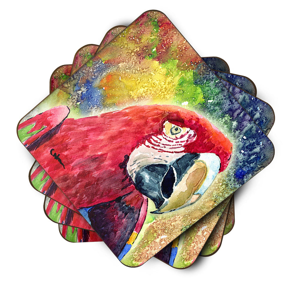 Bird - Parrot Foam Coasters Set of 4 Cup Coasters for Indoor Outdoor, Tabletop Protection, Anti Slip, Mouse pad Material