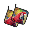 Bird - Parrot Pot Holder Set of 2 Heat Resistant Quilted Hot Pads 7.5 x 7.5 Inch, Insulated Kitchen Trivets for Cooking & Baking