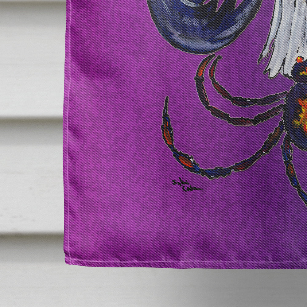 Fleur de lis Ghost Bat Spider Halloween House Flag 28x40 Porch Sleeve Pole Decorative Outside Yard Banner Artwork Wall Hanging, Polyester
