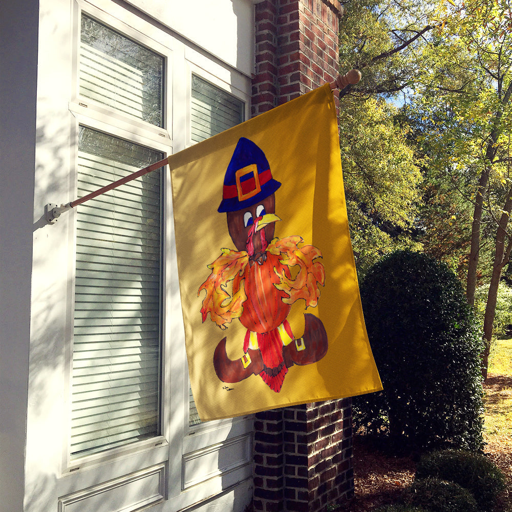 Thanksgiving Turkey Fleur de lis House Flag 28x40 Porch Sleeve Pole Decorative Outside Yard Banner Artwork Wall Hanging, Polyester