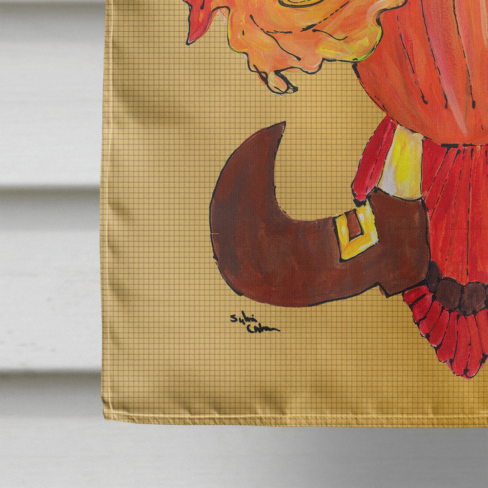 Thanksgiving Turkey Fleur de lis House Flag 28x40 Porch Sleeve Pole Decorative Outside Yard Banner Artwork Wall Hanging, Polyester
