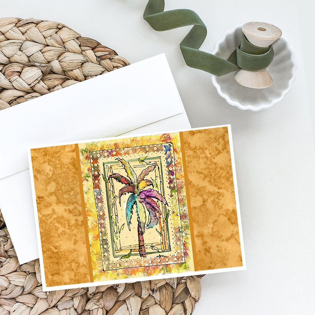Palm Tree Greeting Cards Pack of 8 Blank Cards with Envelopes Whimsical A7 Size 5x7