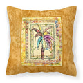 Palm Tree Decorative Throw Pillow 14x14 Indoor Outdoor Accent Cushion, Fabric Cover with Insert for Sofa, Bed, Porch & Living Room