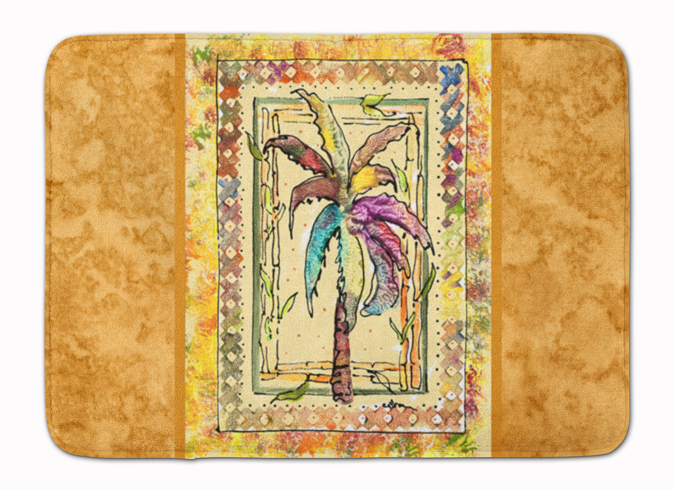 Palm Tree Memory Foam Kitchen Mat Machine Washable Anti-Fatigue Cushion Comfort Bath or Kitchen Rug