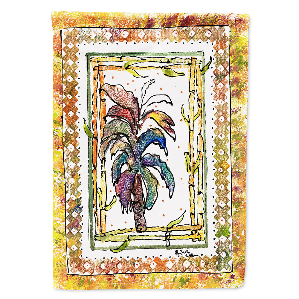 Palm Tree House Flag 28x40 Porch Sleeve Pole Decorative Outside Yard Banner Artwork Wall Hanging, Polyester