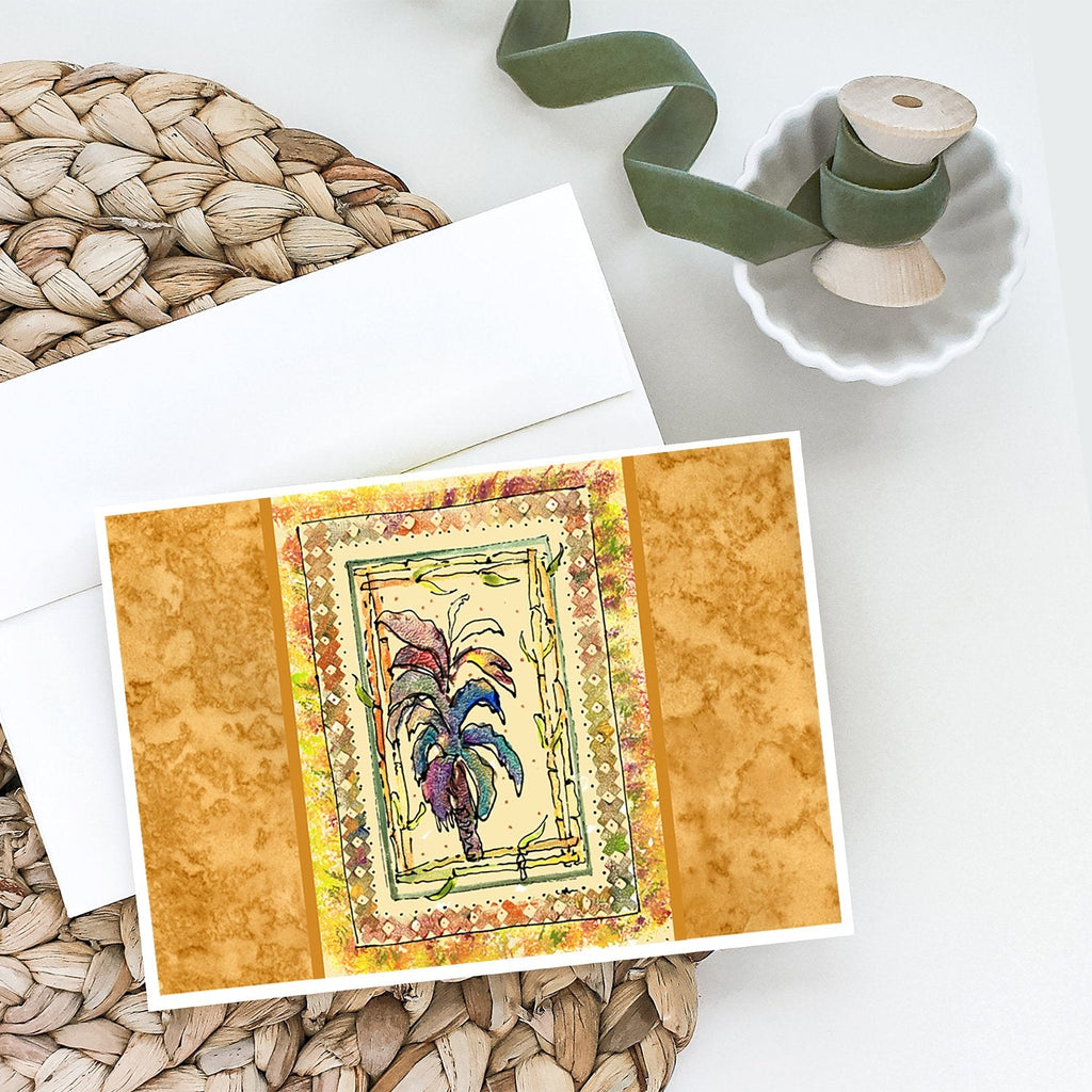 Palm Tree Greeting Cards Pack of 8 Blank Cards with Envelopes Whimsical A7 Size 5x7