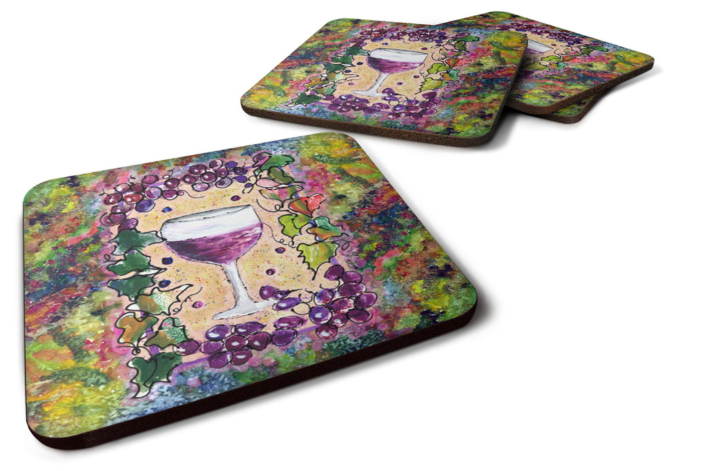 Wine Foam Coasters Set of 4 Cup Coasters for Indoor Outdoor, Tabletop Protection, Anti Slip, Mouse pad Material