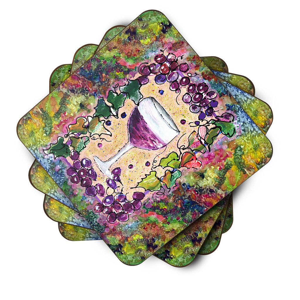 Wine Foam Coasters Set of 4 Cup Coasters for Indoor Outdoor, Tabletop Protection, Anti Slip, Mouse pad Material