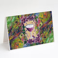 Wine Greeting Cards Pack of 8 Blank Cards with Envelopes Whimsical A7 Size 5x7