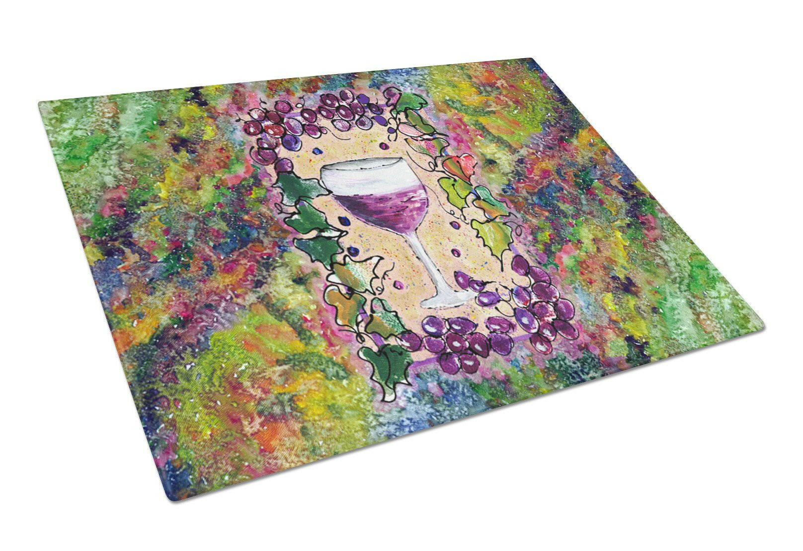 Wine Cutting Board Tempered Glass Kitchen Cutting Surface, Heat Resistant Chopping, Non-Slip Feet, Food Prep & Serving