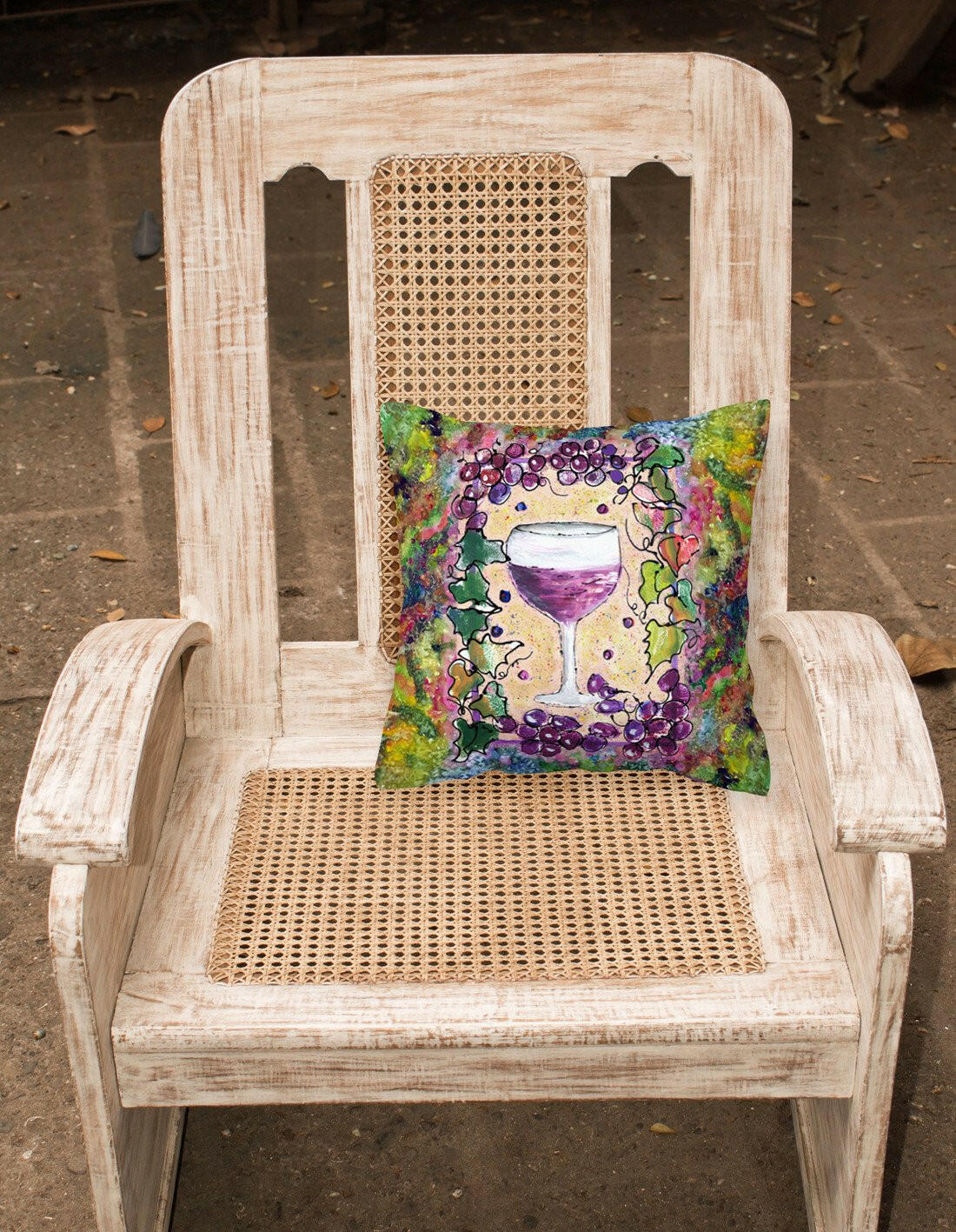 Wine Decorative Throw Pillow 14x14 Indoor Outdoor Accent Cushion, Fabric Cover with Insert for Sofa, Bed, Porch & Living Room