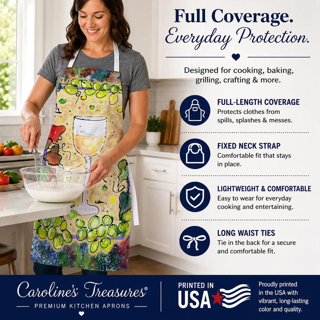 Wine Apron Cooking Kitchen Server Baking Crafts Gardening for Adult Women Men, Unisex, Large, Multicolor