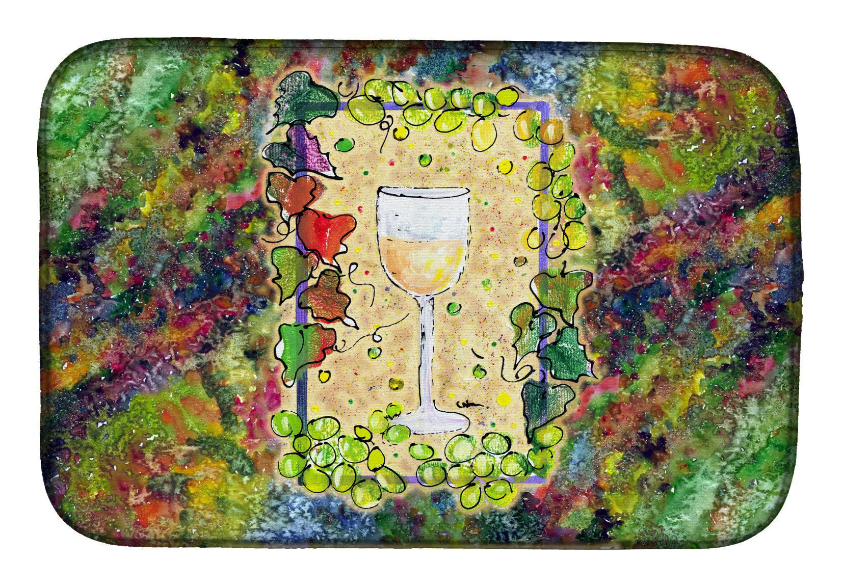Wine Dish Drying Mat Absorbent Dish Drying Mat Pad for Kitchen Counter Dish Drainer Mat for Countertop, 14 x 21", Multicolor