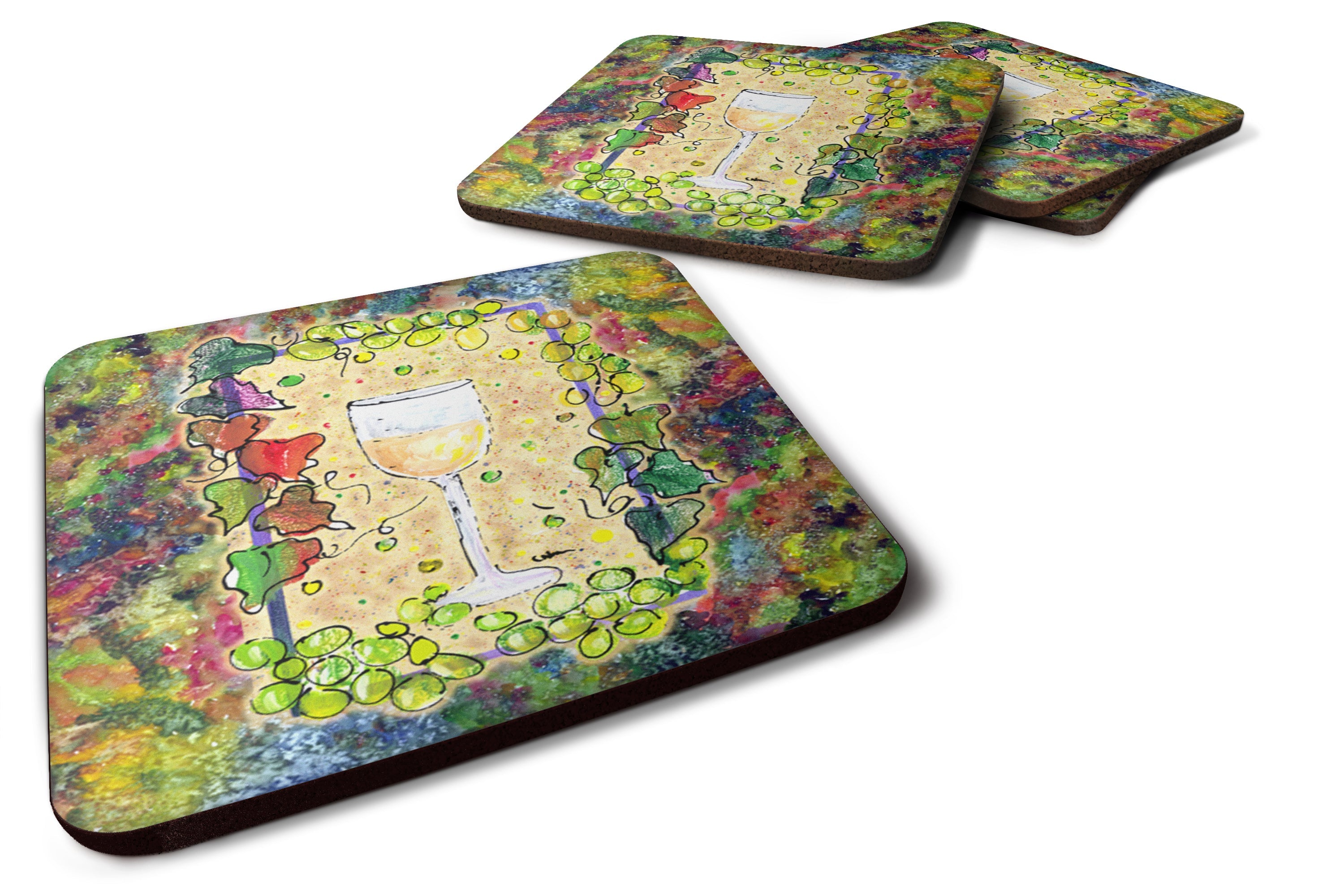 Wine Foam Coasters Set of 4 Cup Coasters for Indoor Outdoor, Tabletop Protection, Anti Slip, Mouse pad Material