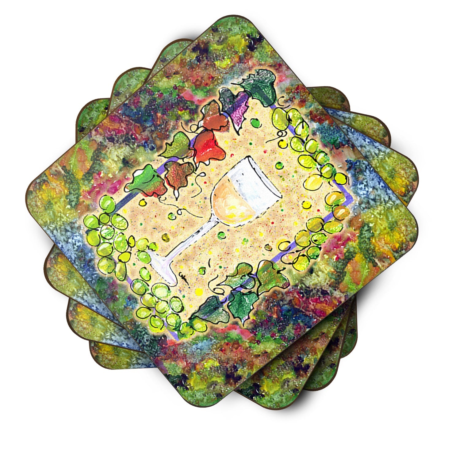 Wine Foam Coasters Set of 4 Cup Coasters for Indoor Outdoor, Tabletop Protection, Anti Slip, Mouse pad Material