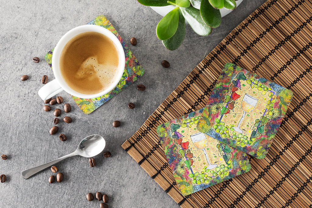 Wine Foam Coasters Set of 4 Cup Coasters for Indoor Outdoor, Tabletop Protection, Anti Slip, Mouse pad Material
