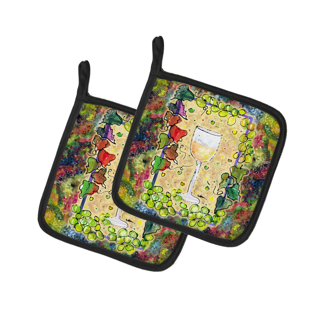 Wine Pot Holder Set of 2 Heat Resistant Quilted Hot Pads 7.5 x 7.5 Inch, Insulated Kitchen Trivets for Cooking & Baking