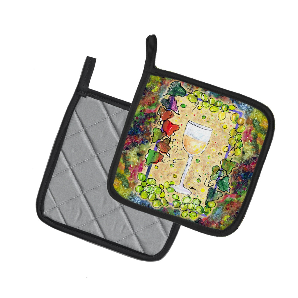 Wine Pot Holder Set of 2 Heat Resistant Quilted Hot Pads 7.5 x 7.5 Inch, Insulated Kitchen Trivets for Cooking & Baking