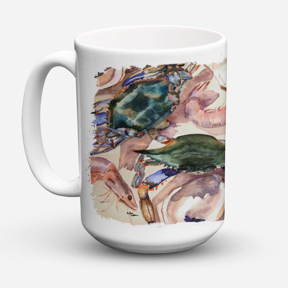 Crab Ceramic Coffee Mug 15 oz Decorative Large C Handle Mug Cup for Tea, Cocoa Hot Chocolate